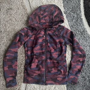 Lululemon Camo scuba zip up Hoodie